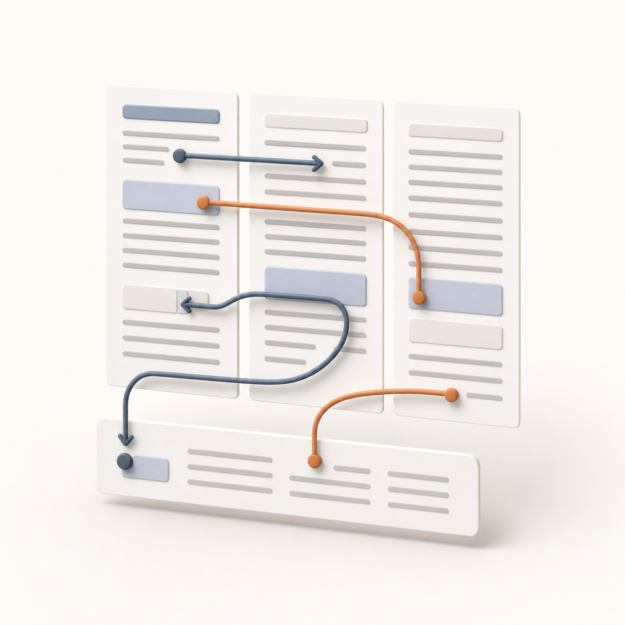 Document columns with arrows crossing in the wrong order